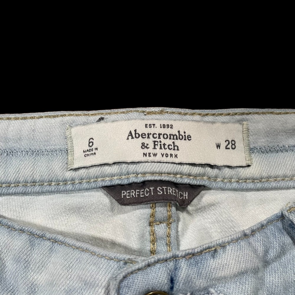 Abercrombie & Fitch Jeans Women's Size 28 Blue/White Tie Dye Perfect Stretch - Picture 9 of 16